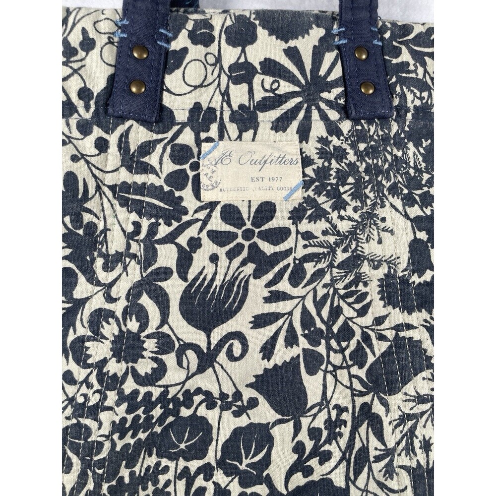A&E American Eagle Outfitters Y2K Canvas Blue Tote Bag Purse Vintage
